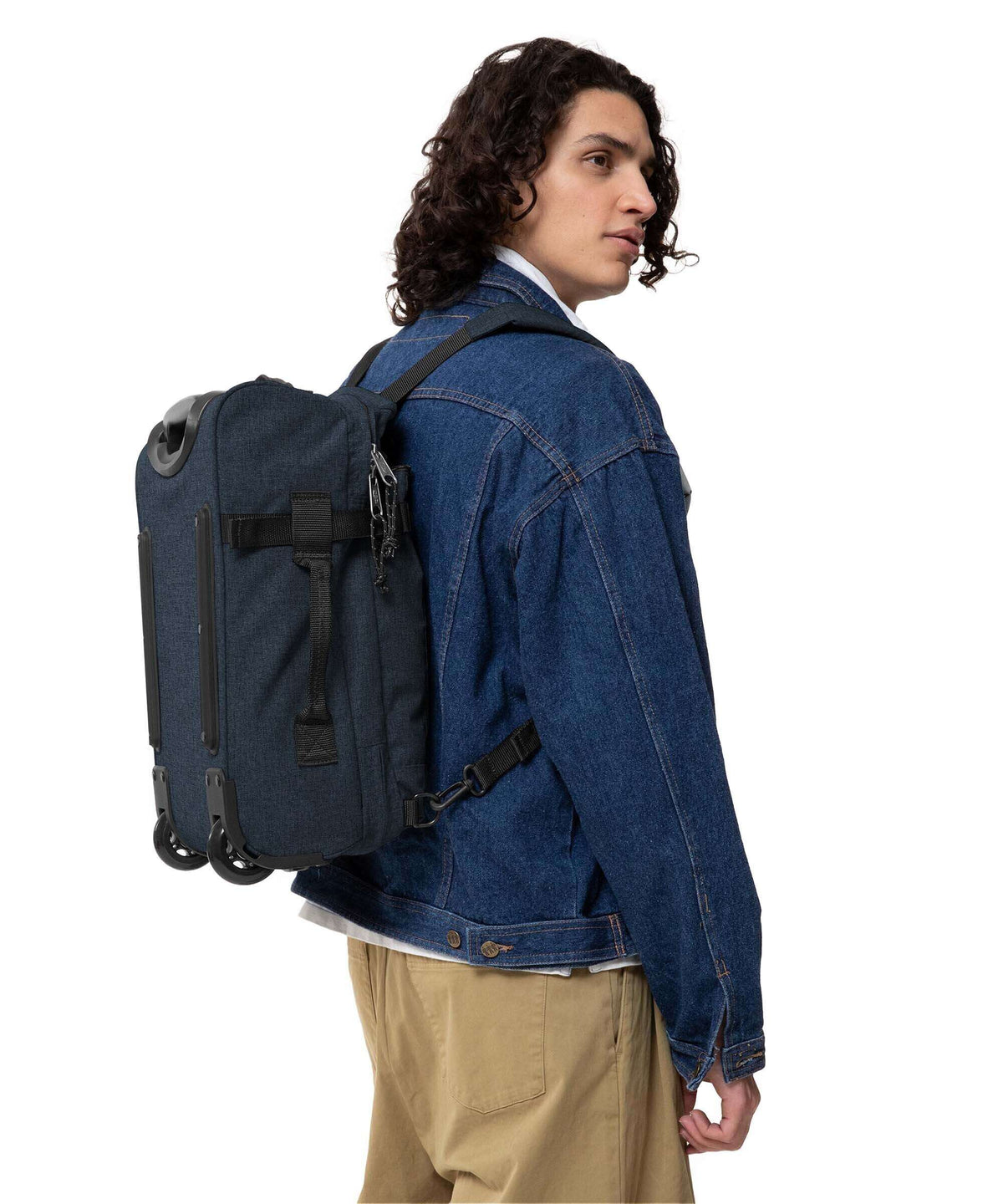 Eastpak Strapson XXS Backpack with wheels triple denim