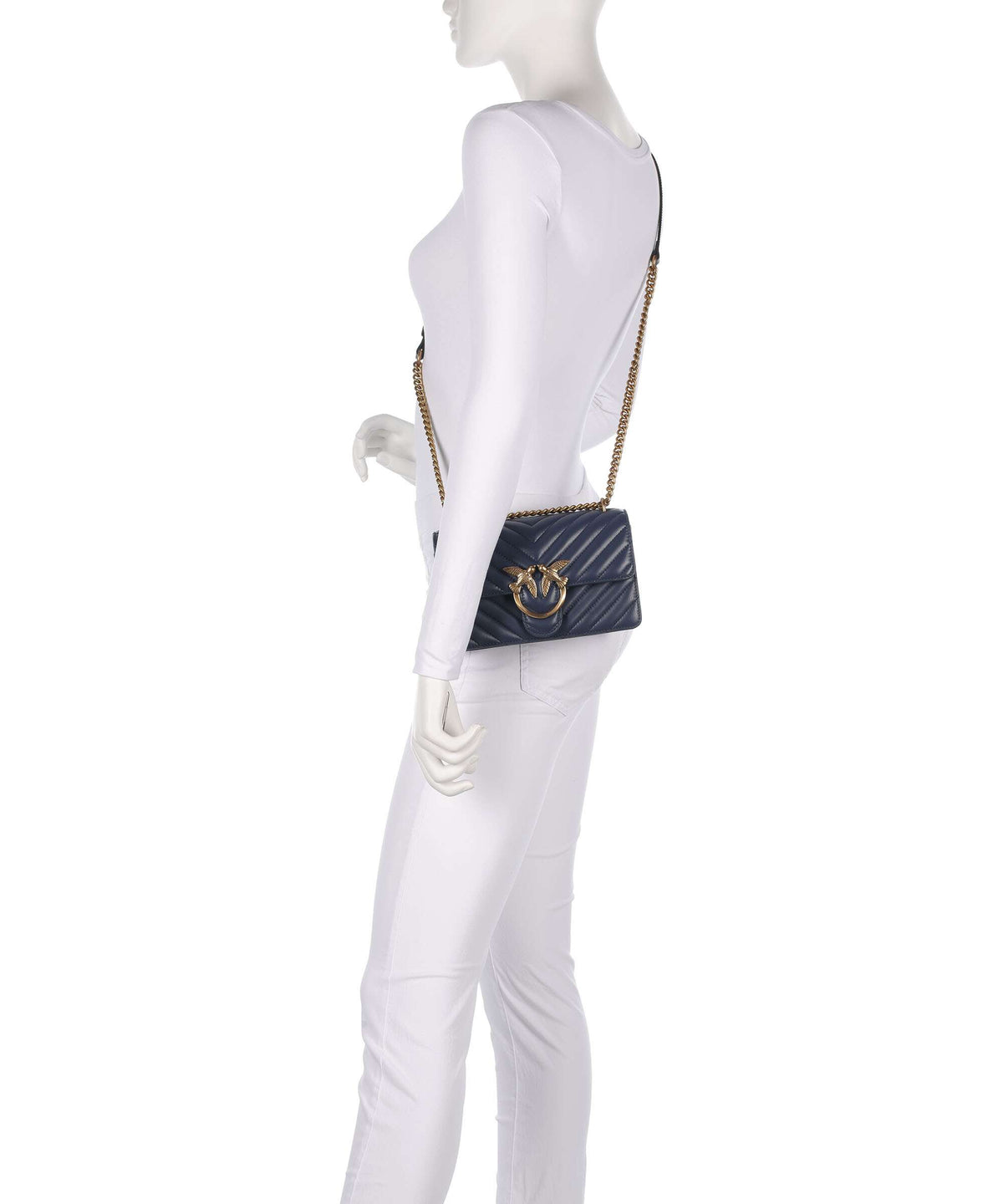 Pinko Love One Mini Shoulder bag blu indaco ombroso/antique gold