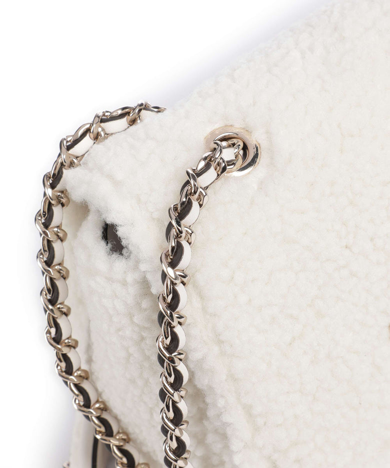 Guess Aslia Shearling Shoulder bag white