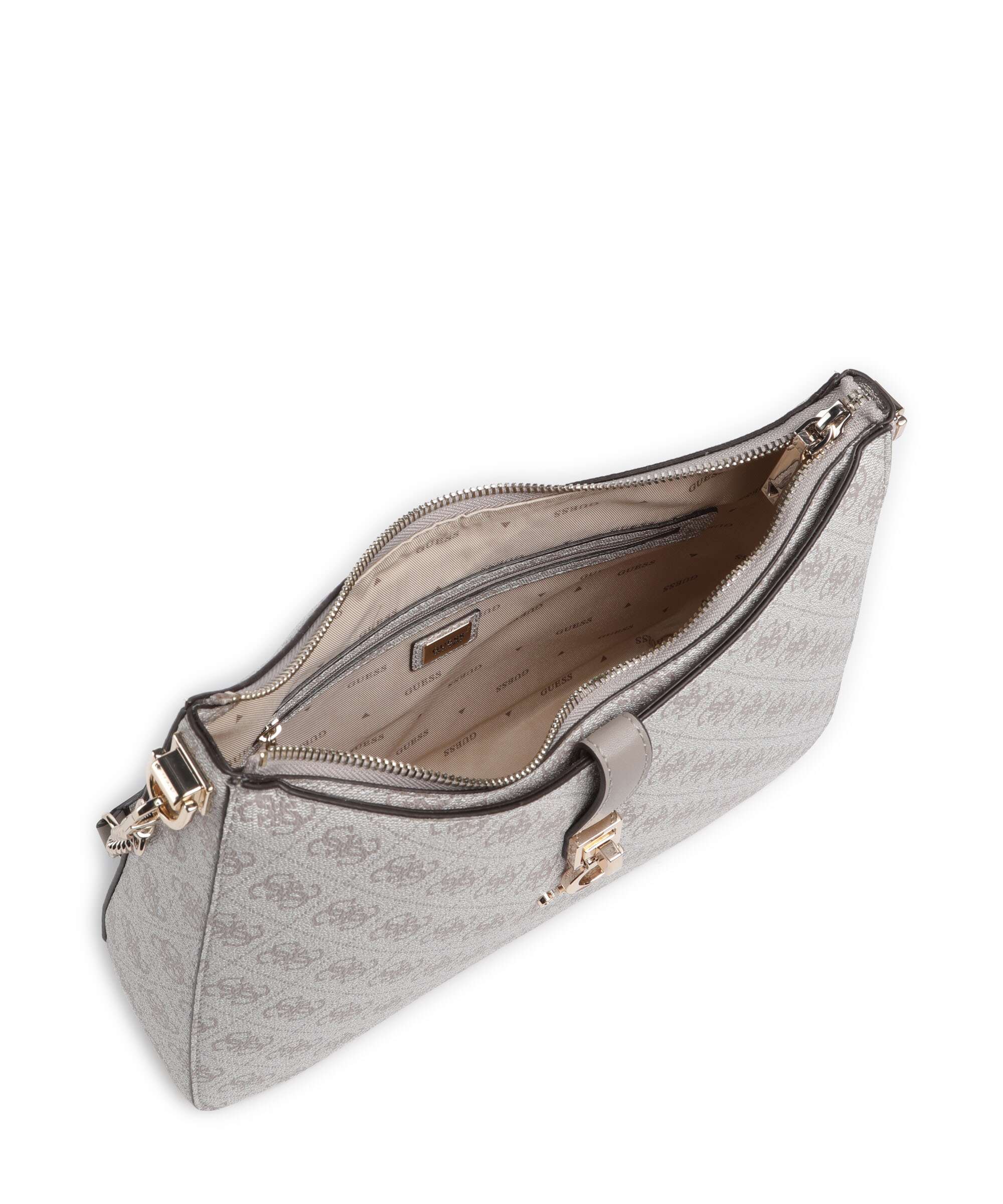 Guess Zamira Shoulder bag dark taupe logo