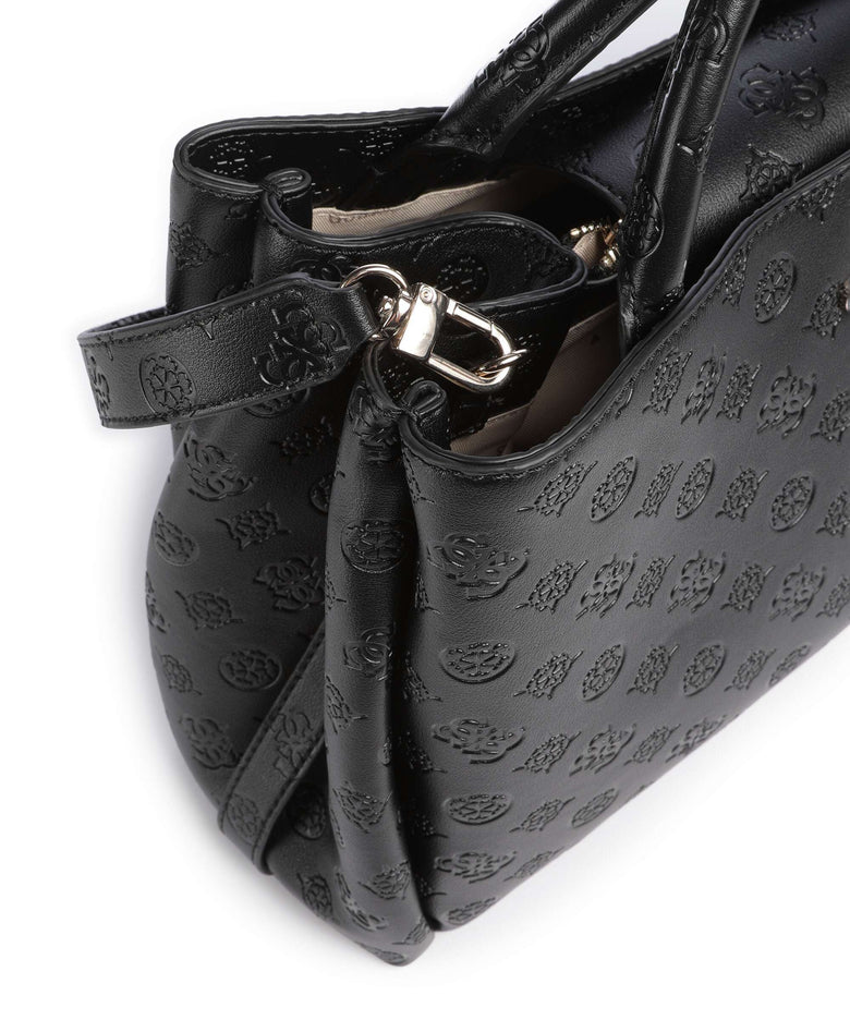 Guess Phoebe Peony Debossed Handbag black logo