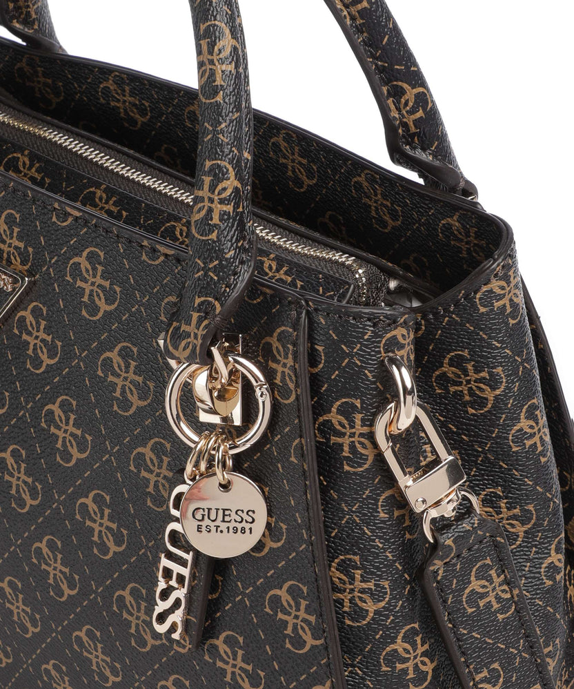 Guess Noelle Q Logo Handbag brown logo