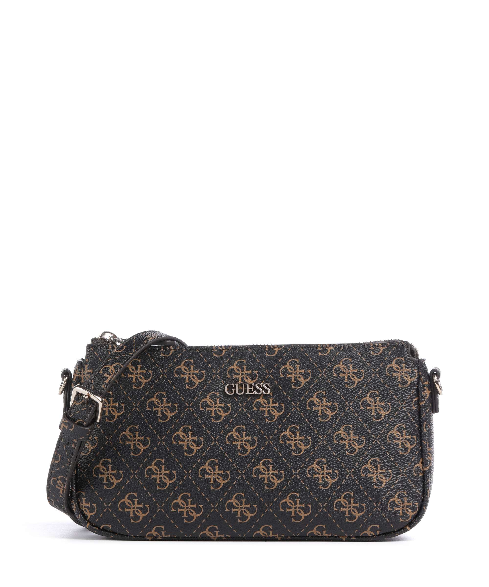Guess Noelle Q Logo Shoulder bag brown logo