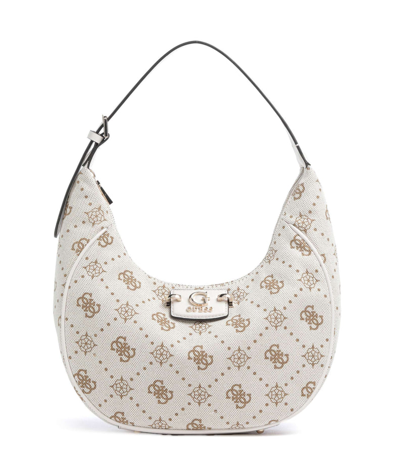 Guess Neda 4G Peony Logo Hobo bag offwhite logo