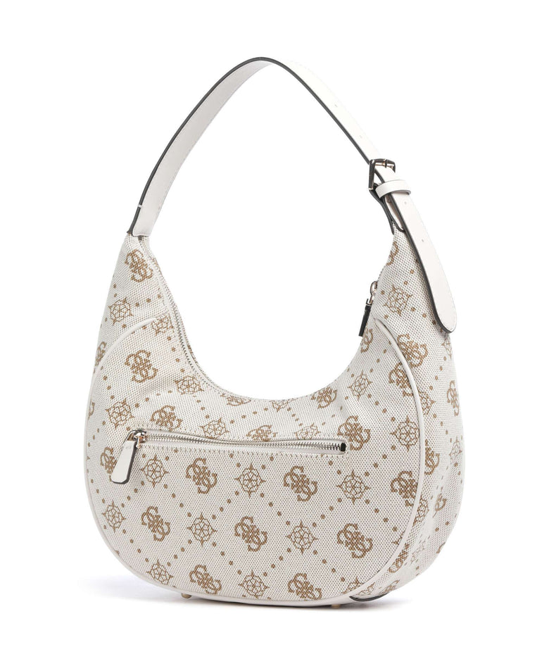 Guess Neda 4G Peony Logo Hobo bag offwhite logo