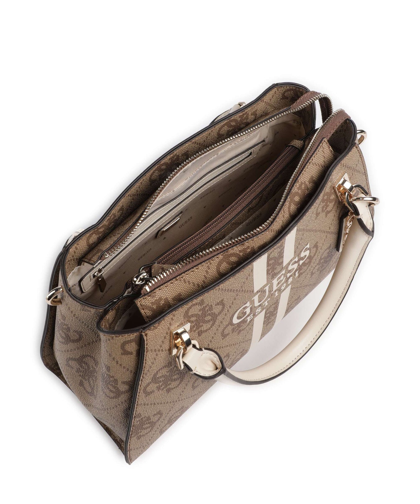 Guess Noelle 4G Logo Handbag latte logo