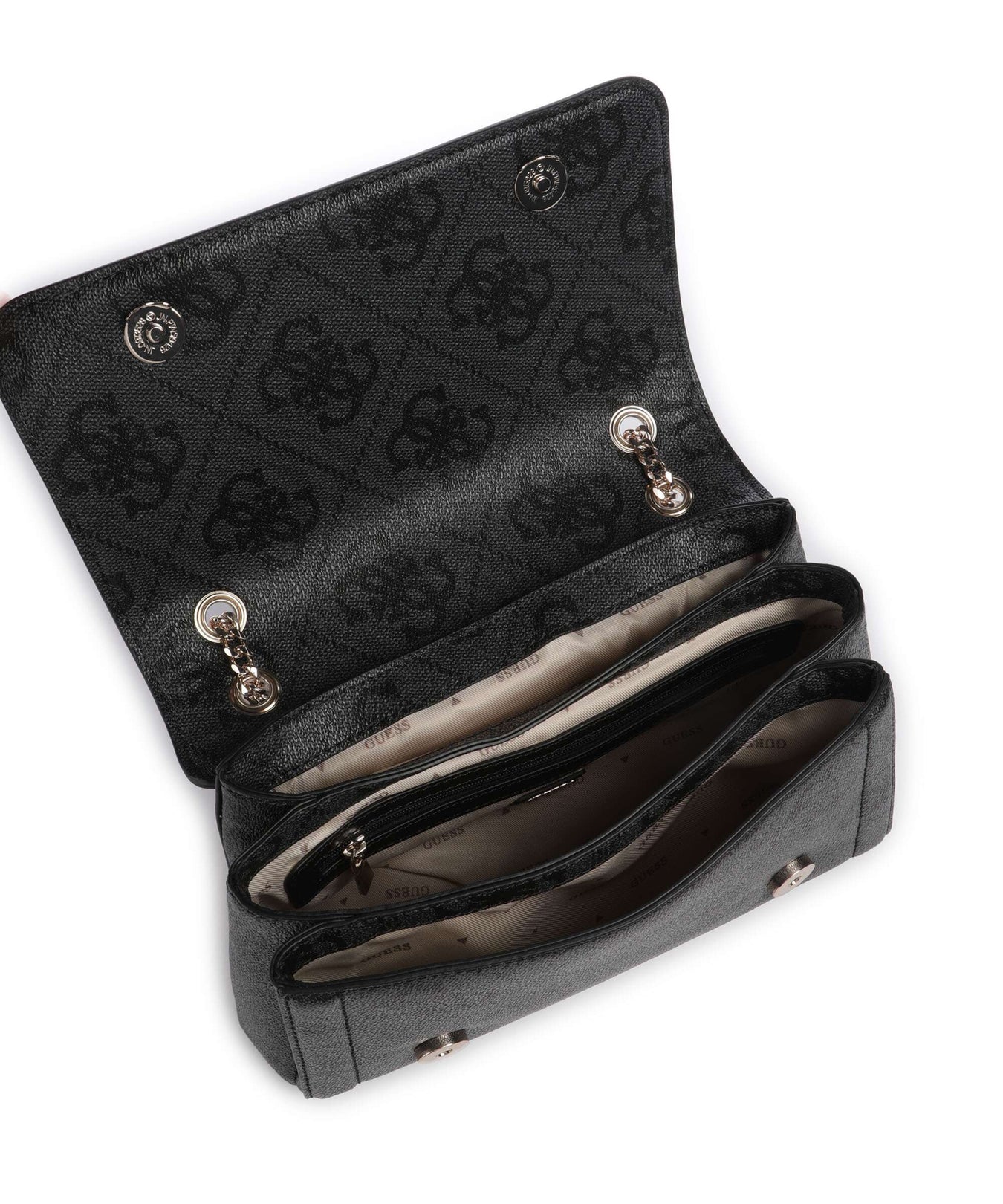 Guess Noelle 4G Logo Shoulder bag coal logo