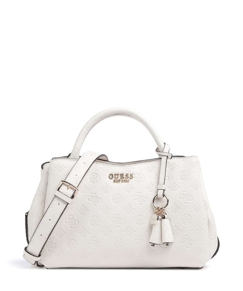 Guess Phoebe Peony Debossed Handbag offwhite logo