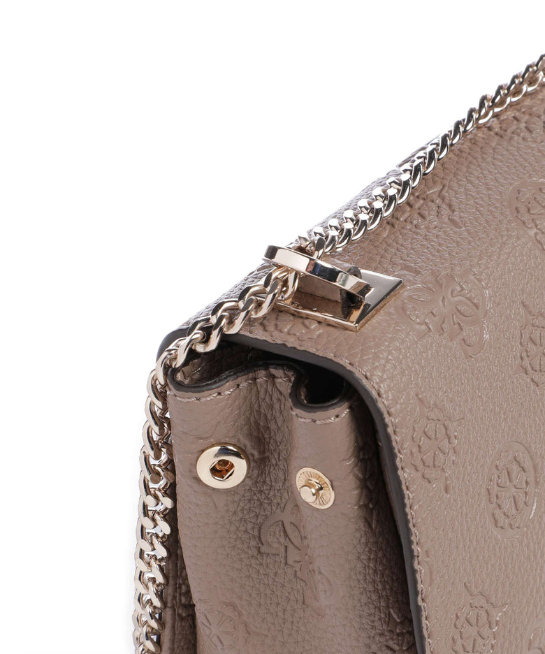 Guess Cresidia Shoulder bag dark taupe logo