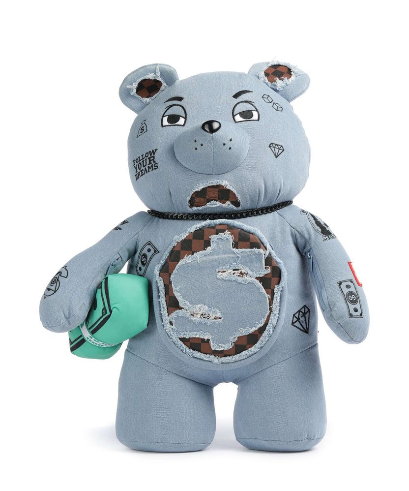 Sprayground Denim Shark Moneybear Backpack blue