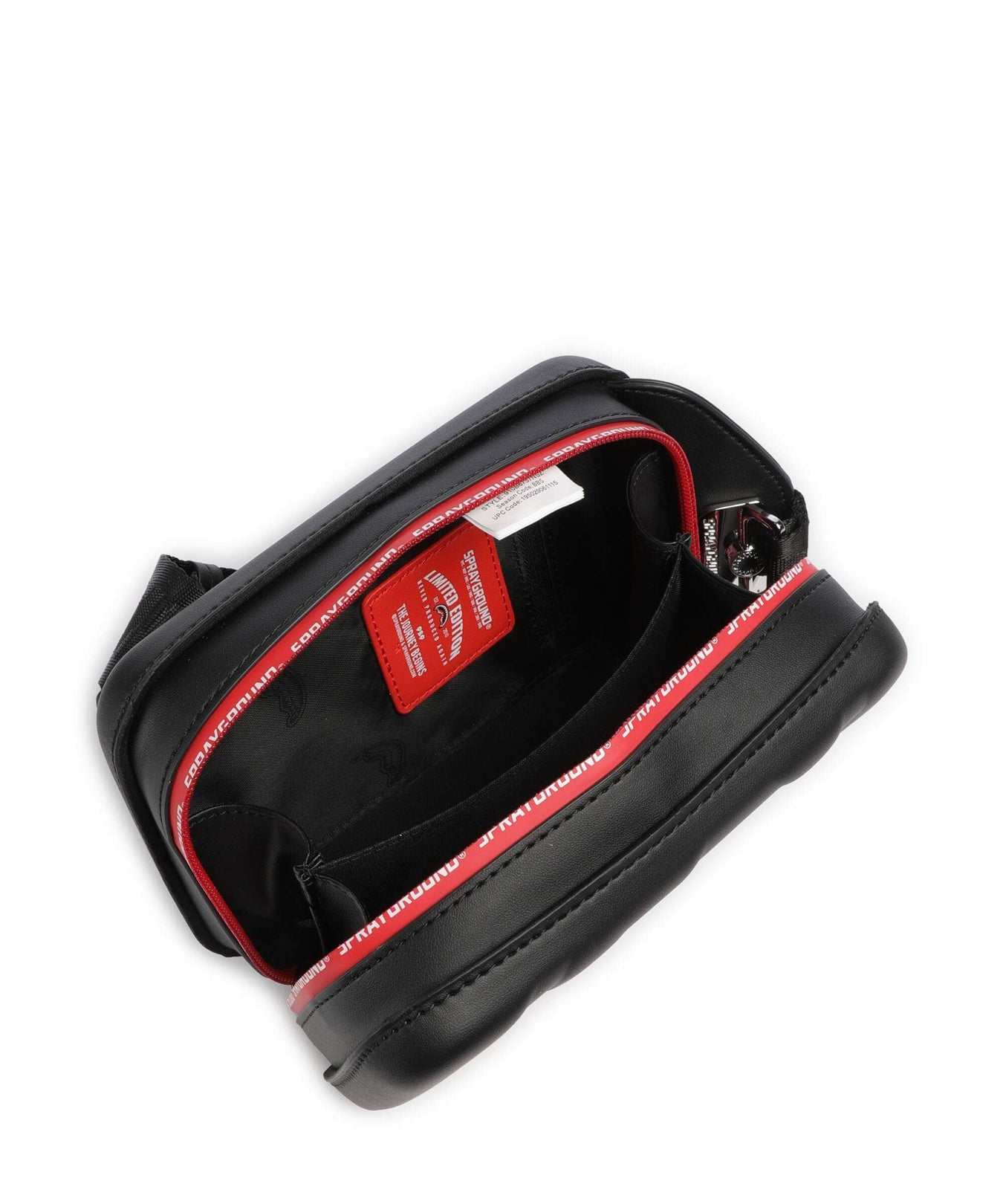 Sprayground Printed Zipper Shark Sling bag black