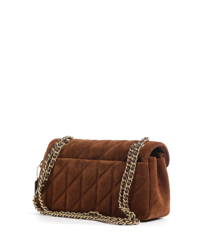 Coach Tabby Quilted Suede 26 Shoulder bag warm brown