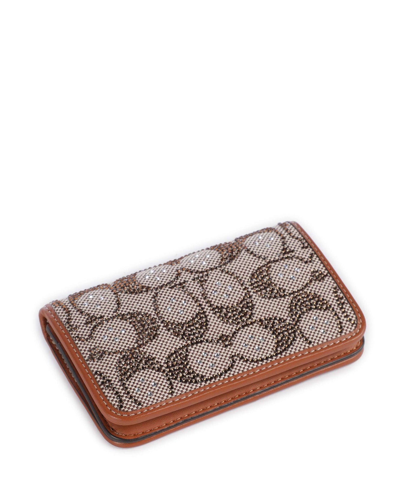 Coach Essential Crystal Signature Jacquard Wallet burnished amber