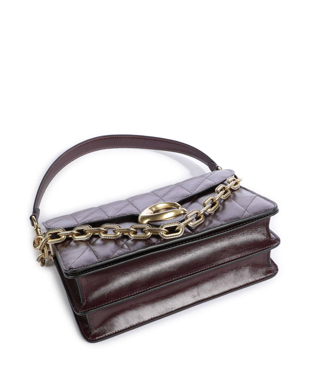 Coach Tabby Quilted Glazed Shoulder bag black currant