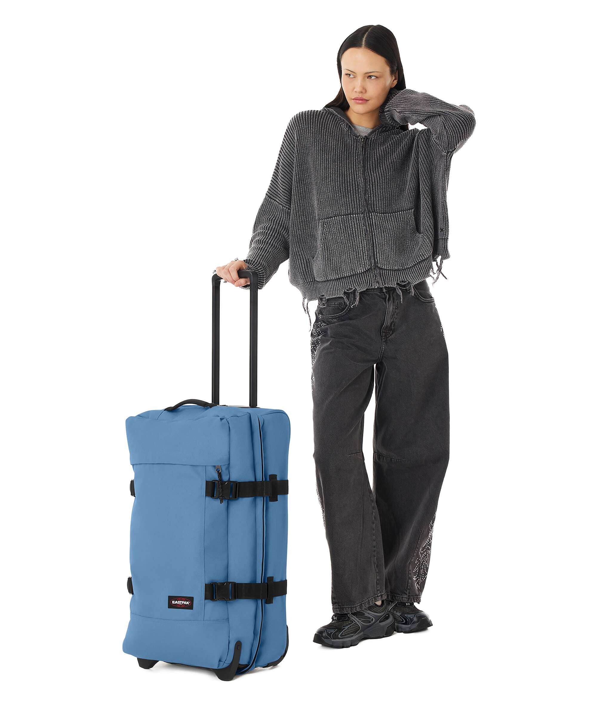 Eastpak Tranverz M Travel bag with wheels aviator blue