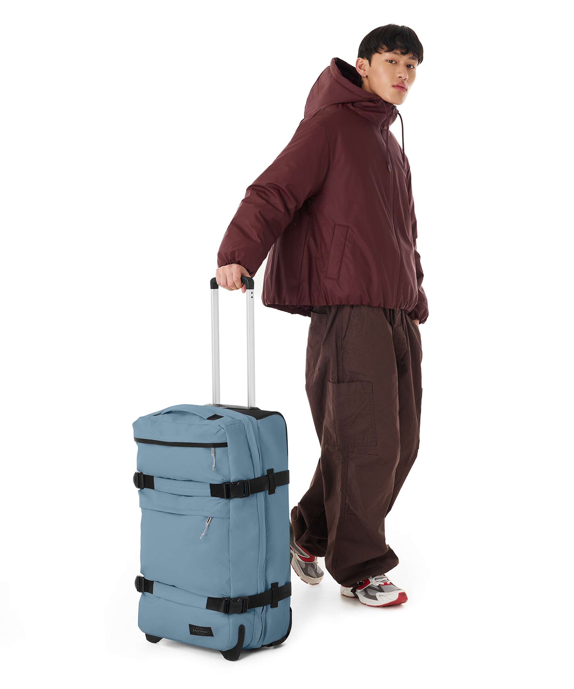 Eastpak Transit'R Plus Tarp M Travel bag with wheels dust blue
