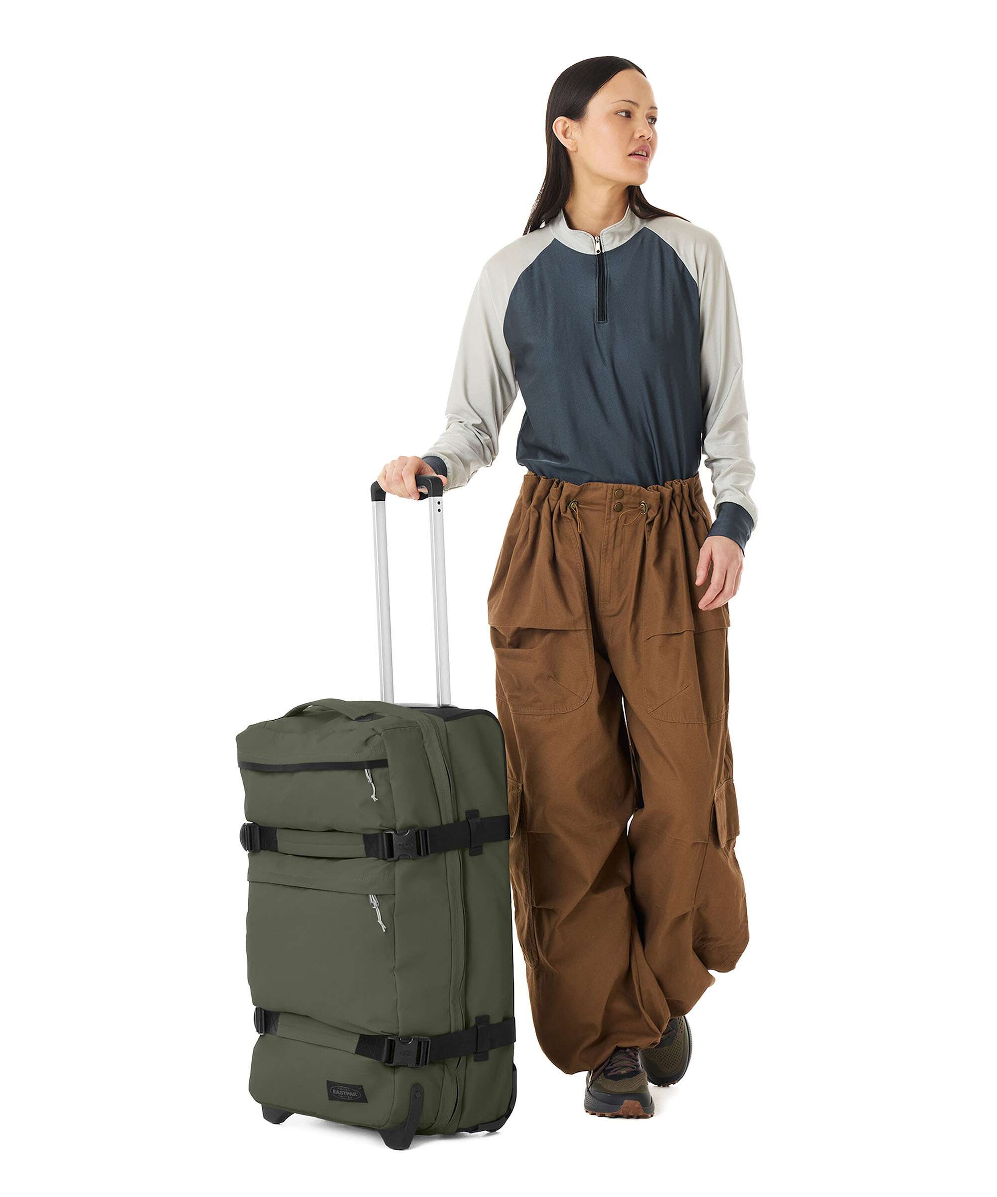 Eastpak Transit'R Plus Tarp M Travel bag with wheels forest