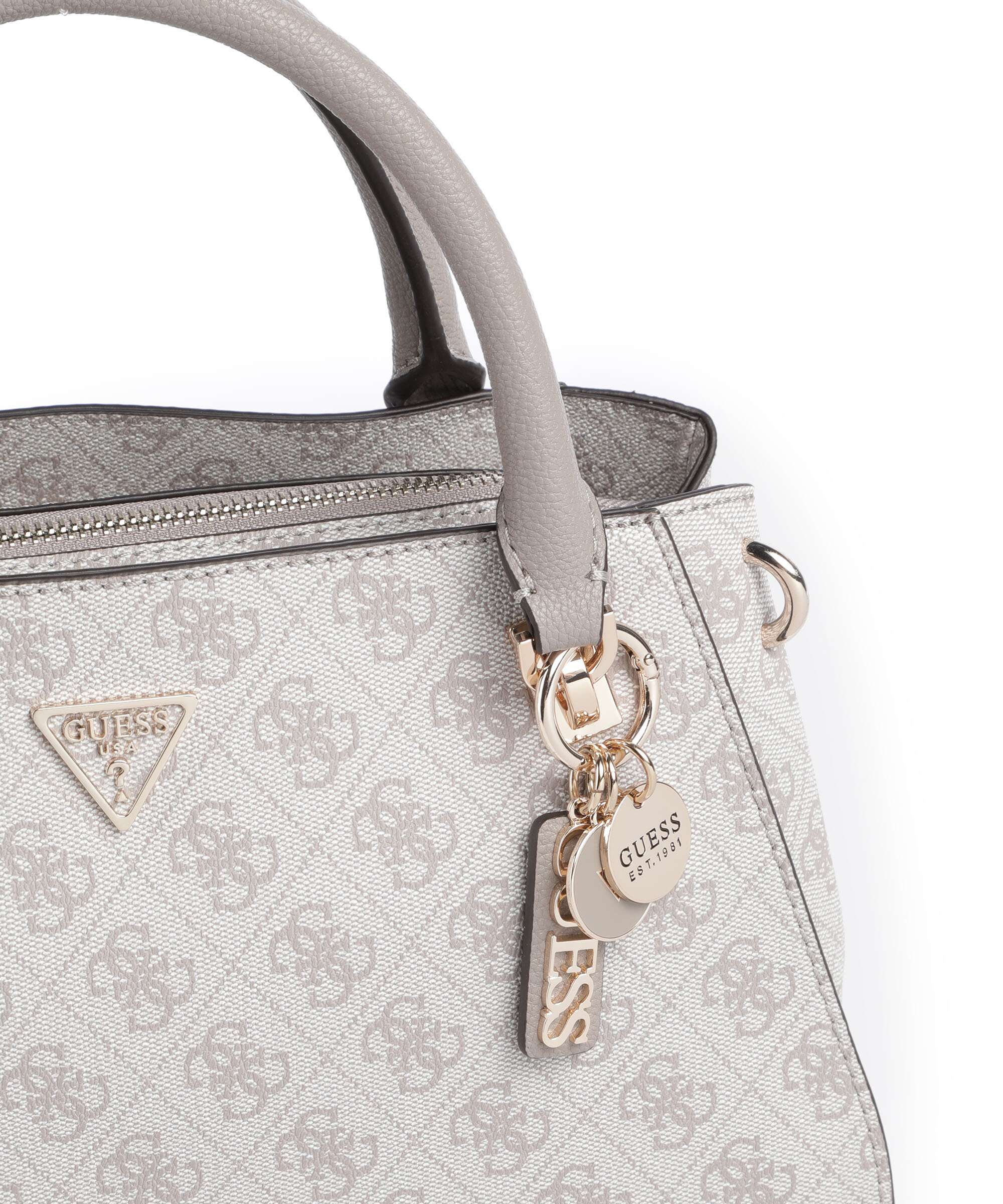 Guess Noelle 4G Logo Handbag dark taupe logo