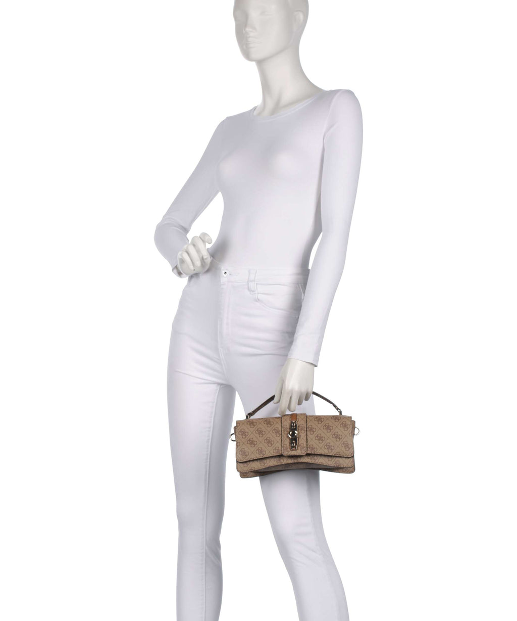 Guess Yvonne Logo Mini Handbag latte logo