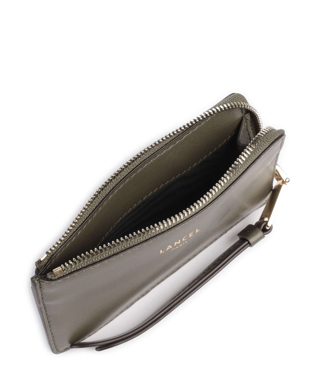 Lancel Origami Credit card holder dark khaki