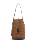 Polo Ralph Lauren Raffia Bucket bag toasted almond/chocolate