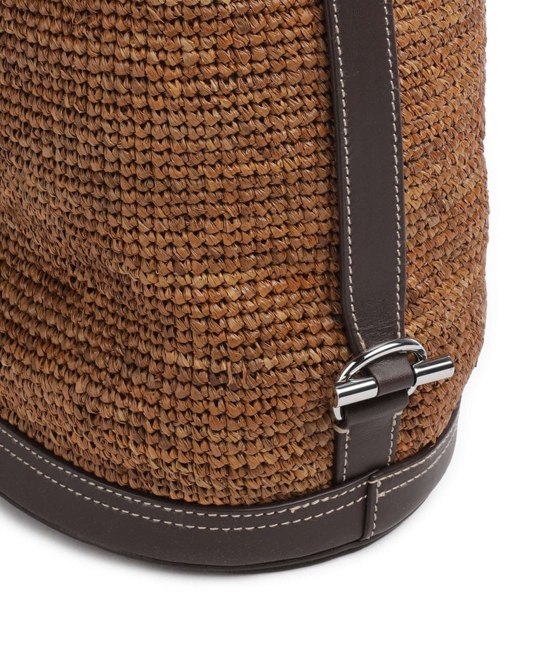 Polo Ralph Lauren Raffia Bucket bag toasted almond/chocolate
