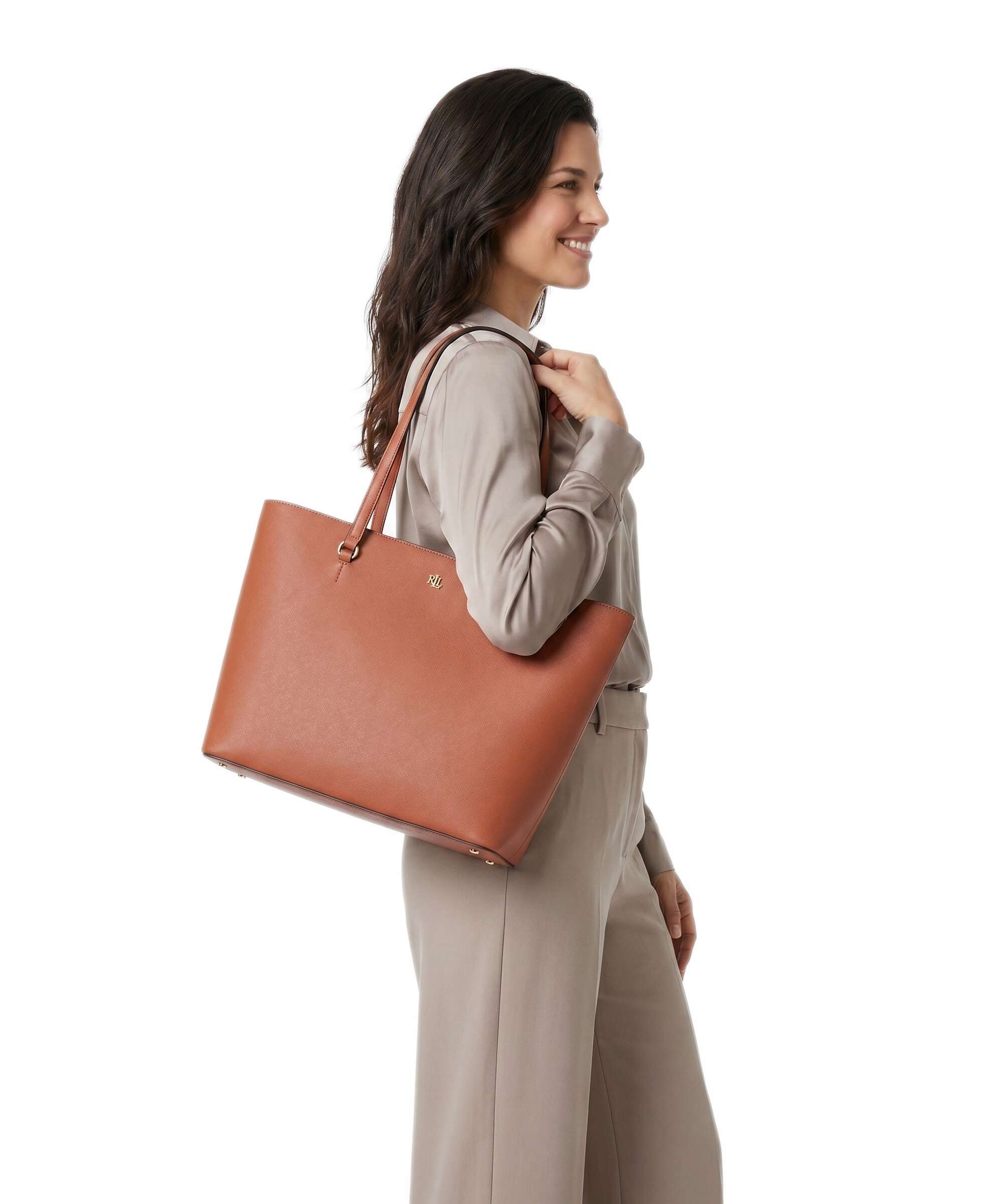 Lauren Ralph Lauren Karly Medium Tote bag red terracotta