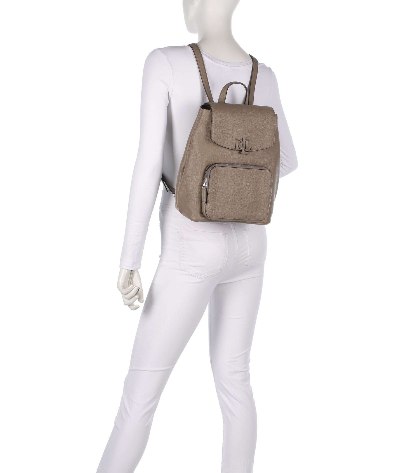 Lauren Ralph Lauren Cameryn Medium Backpack taupe brown