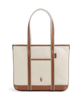 Polo Ralph Lauren Canvas Small Tote bag ecru/cuoio