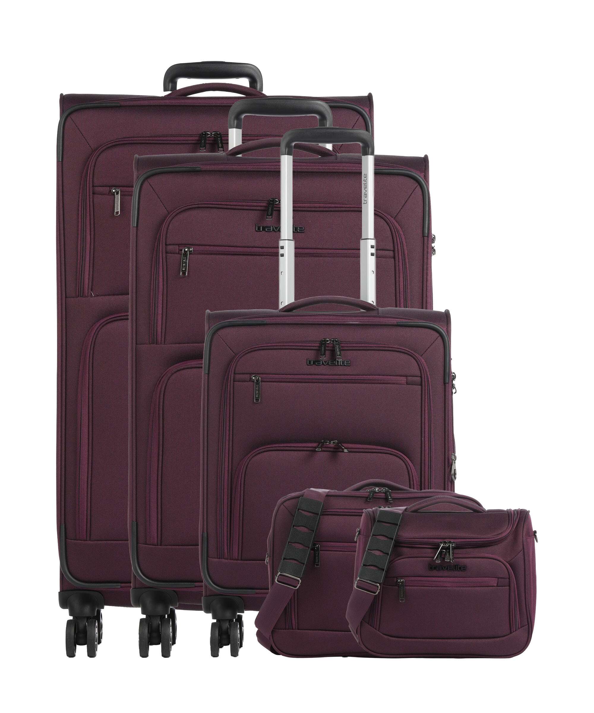 Travelite Cubis Suitcase set (4 wheels) berry