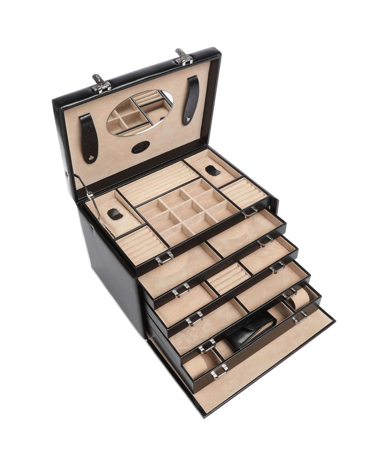 Windrose Merino 5 Etagen Jewelry box schwarz