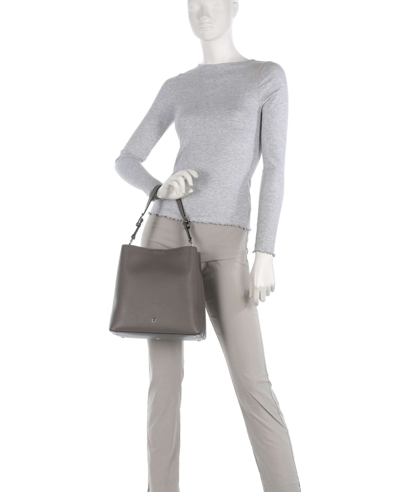 Aigner Delia M Hobo bag coal brown