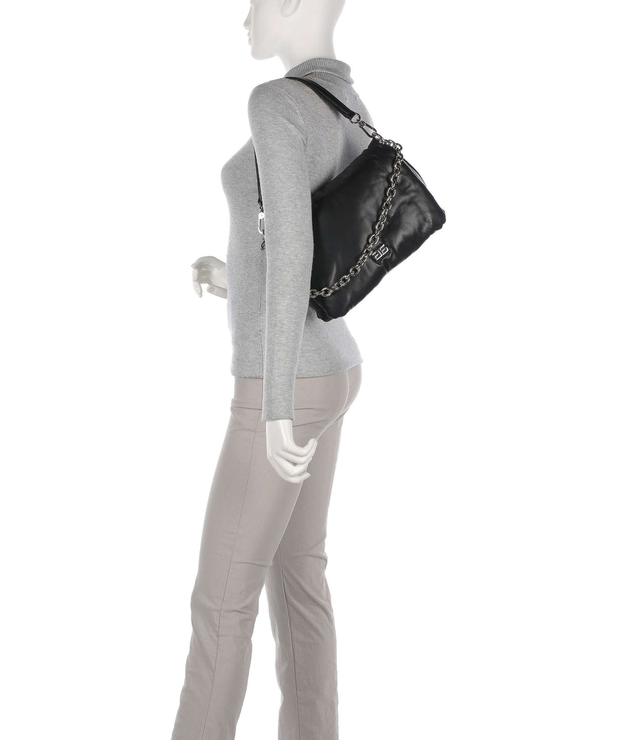 Abro Piuma_Lucido Puffer Shoulder bag black/nickel