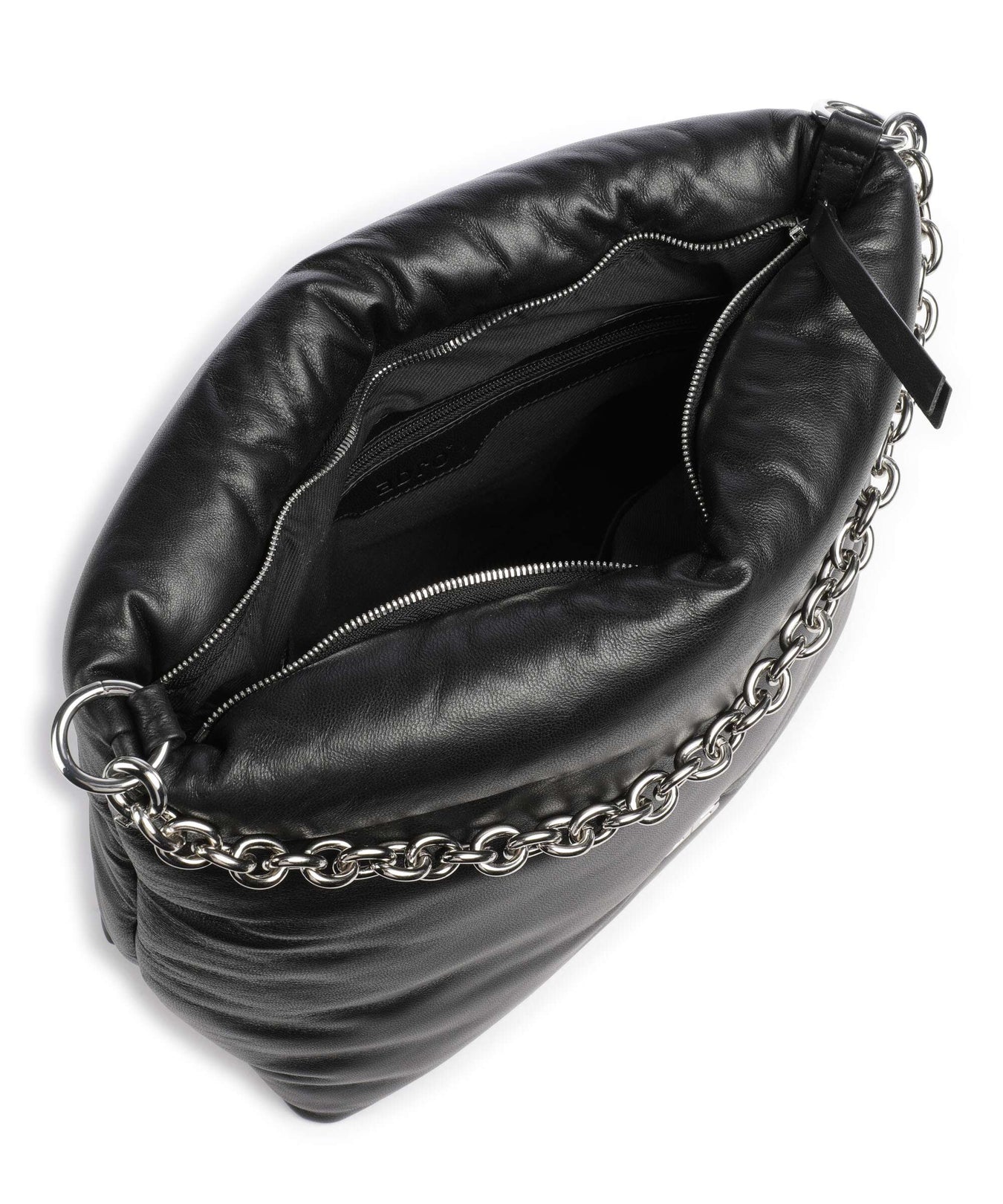 Abro Piuma_Lucido Puffer Hobo bag black/nickel