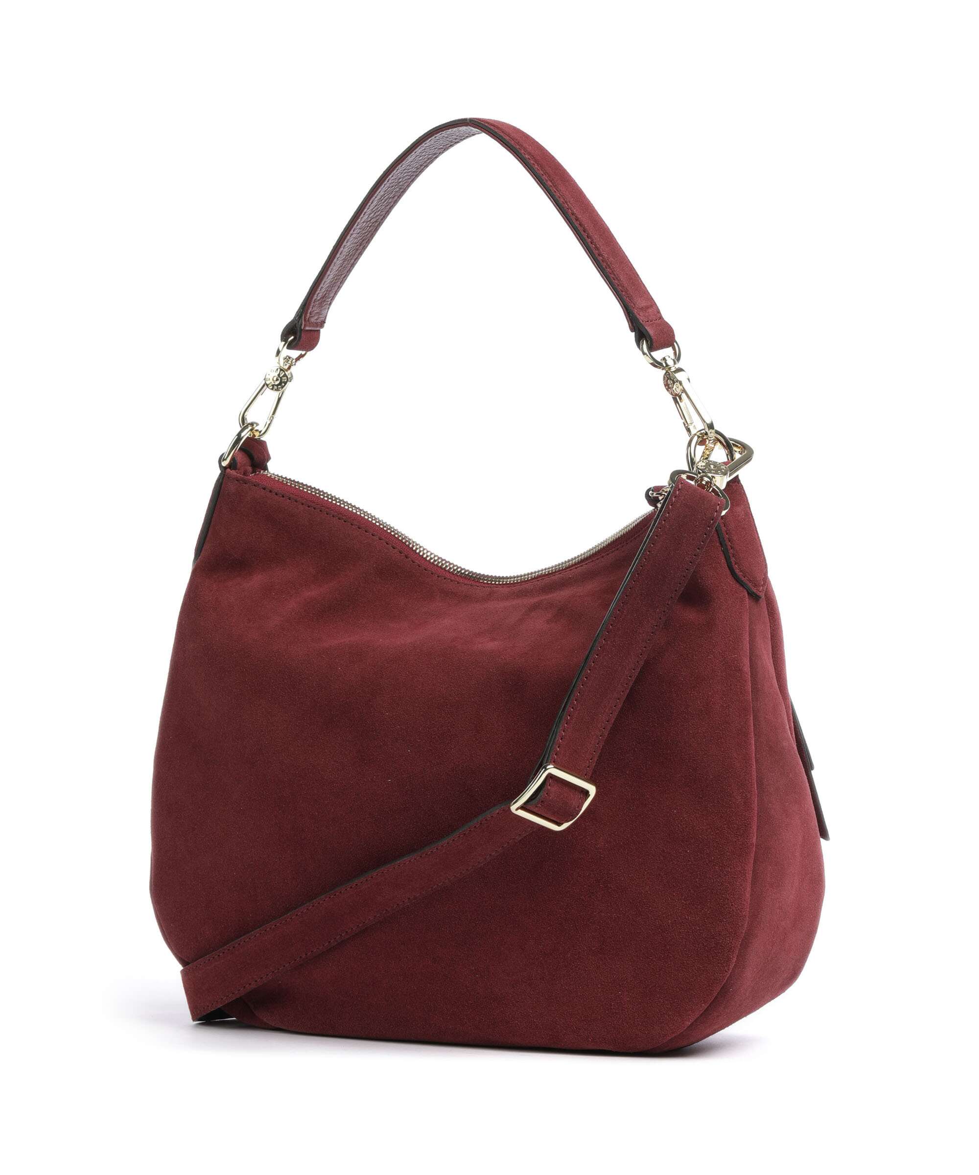 Abro Suede Juna Hobo bag bordeaux