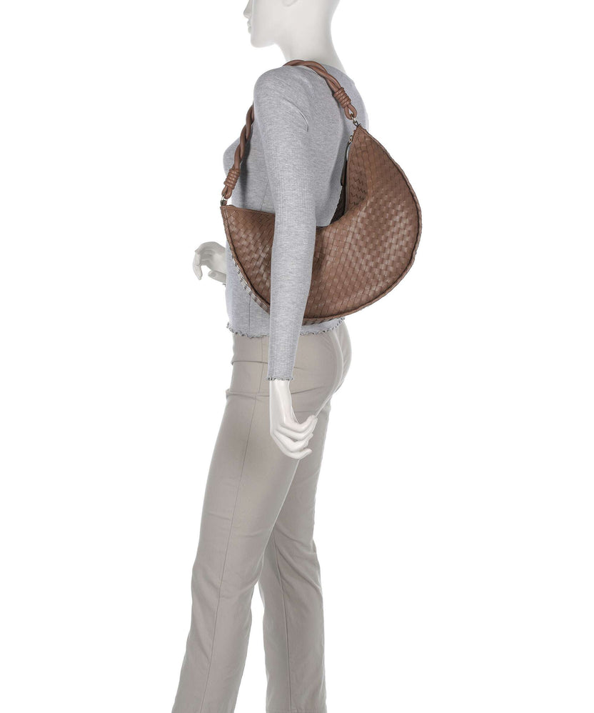 Abro Piuma Moon Hobo bag camel