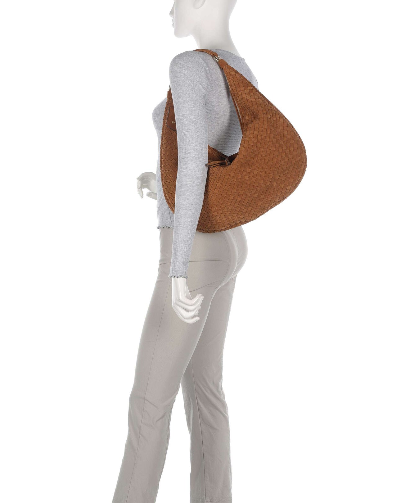 Abro Suede Nana Hobo bag cuoio