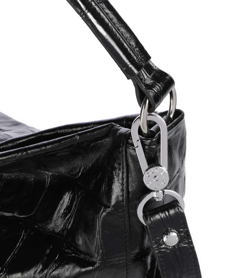 Abro Maxi Cocco Mia Hobo bag black/nickel