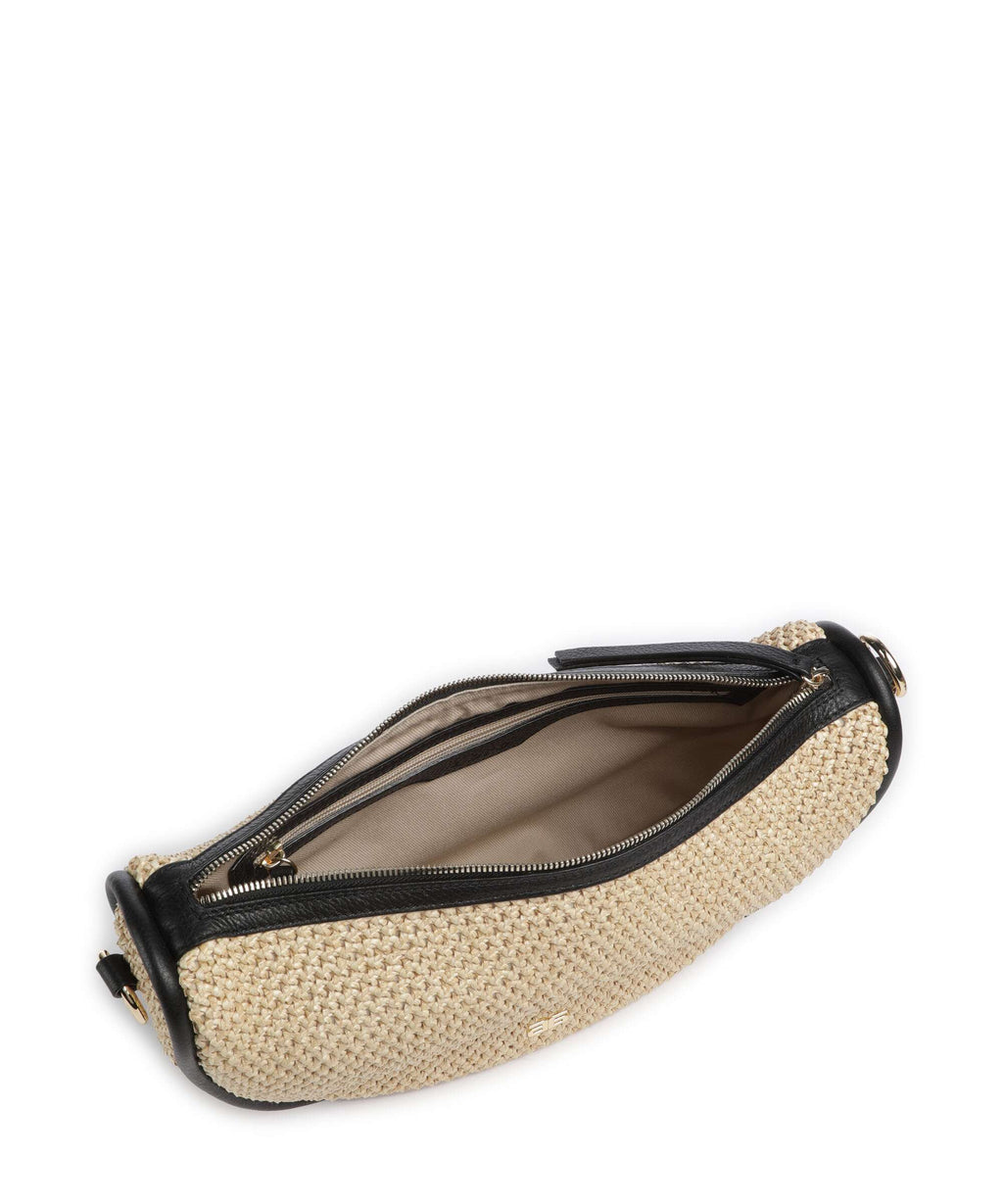 Abro Maglia Raffia Willow Hobo bag natural/black