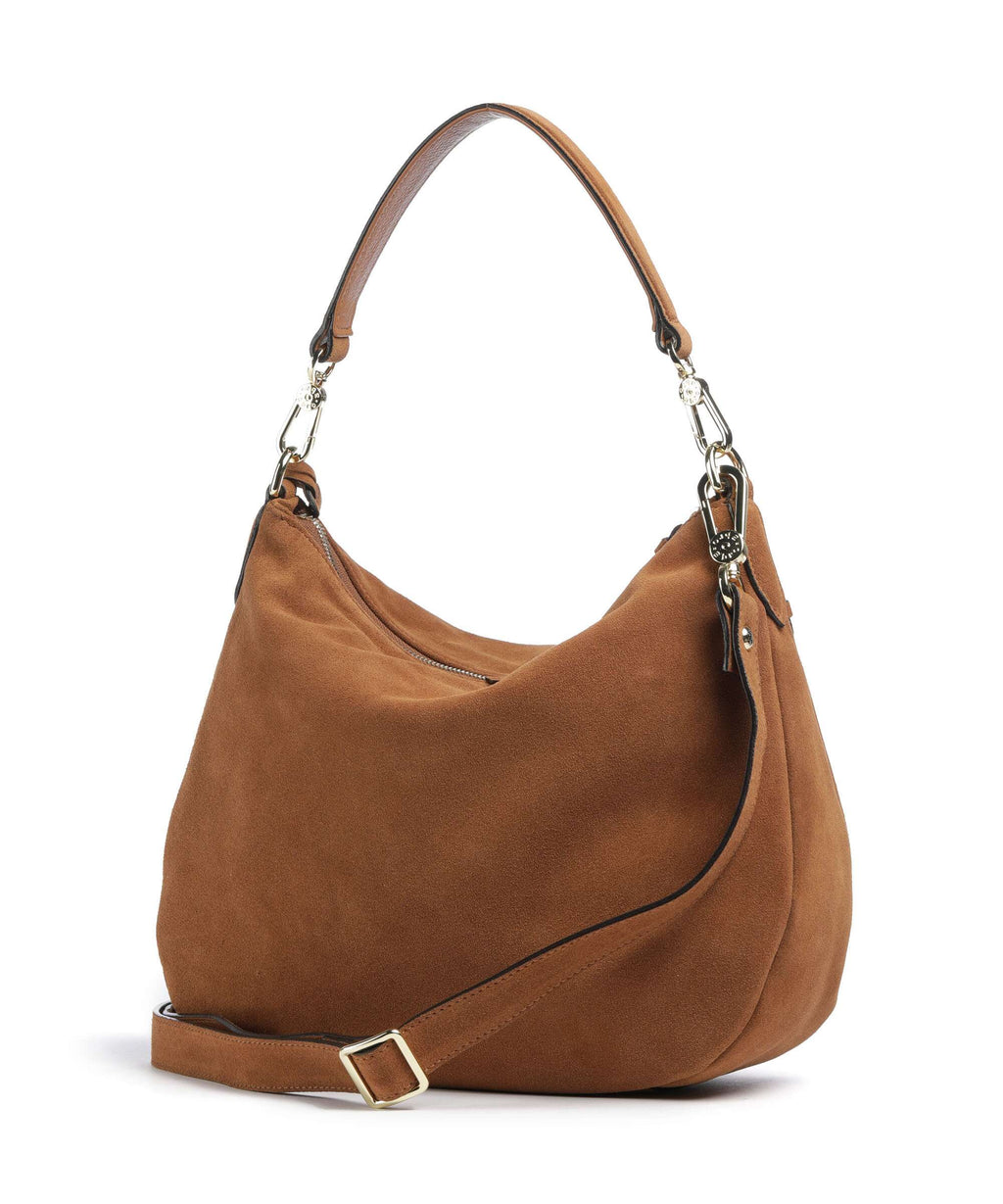 Abro Suede Juna Small Hobo bag cuoio