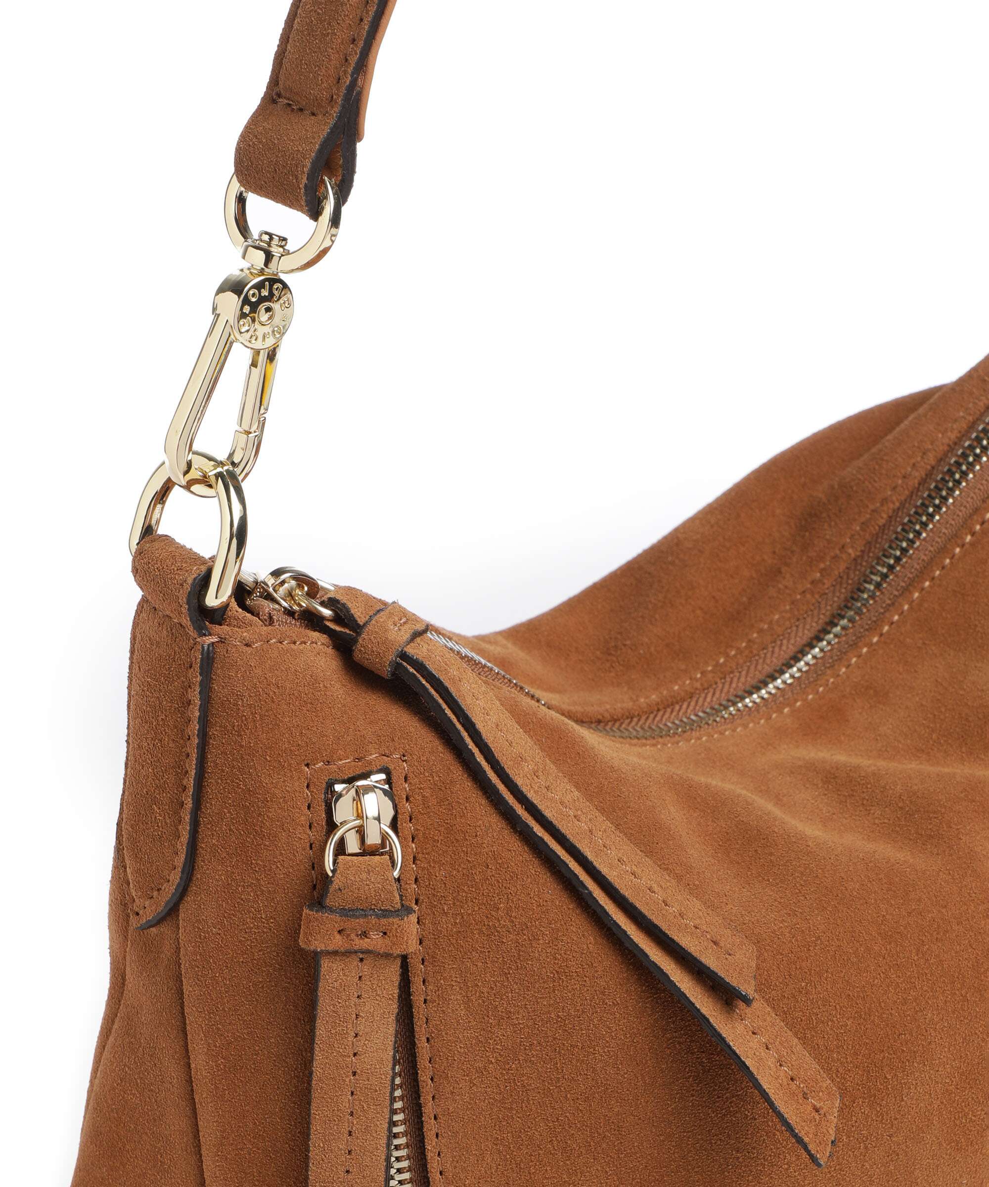 Abro Suede Juna Small Hobo bag cuoio