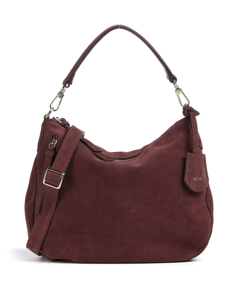 Abro Suede Juna Small Hobo bag bordeaux