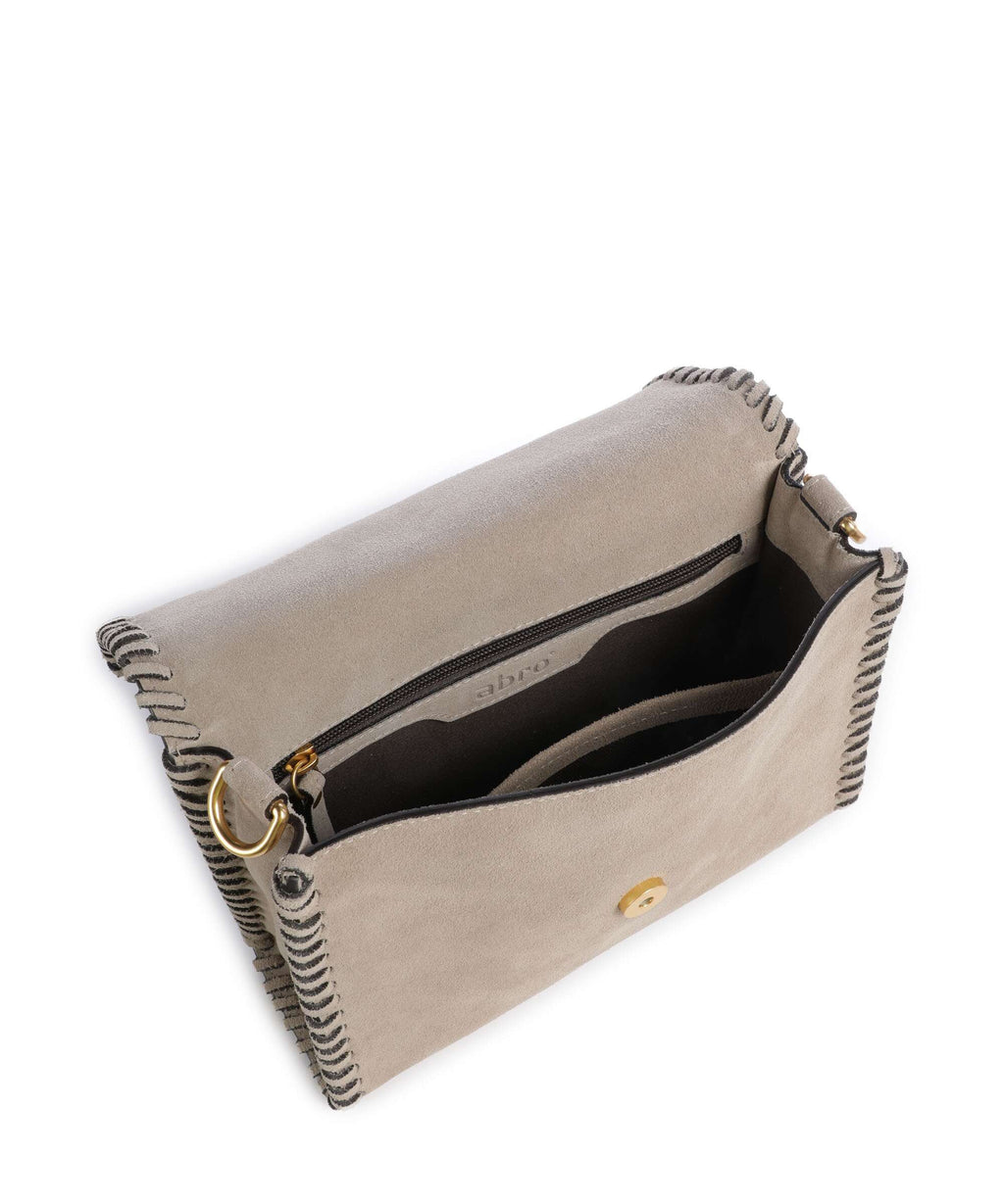 Abro Suede Temi Stitch Shoulder bag siena