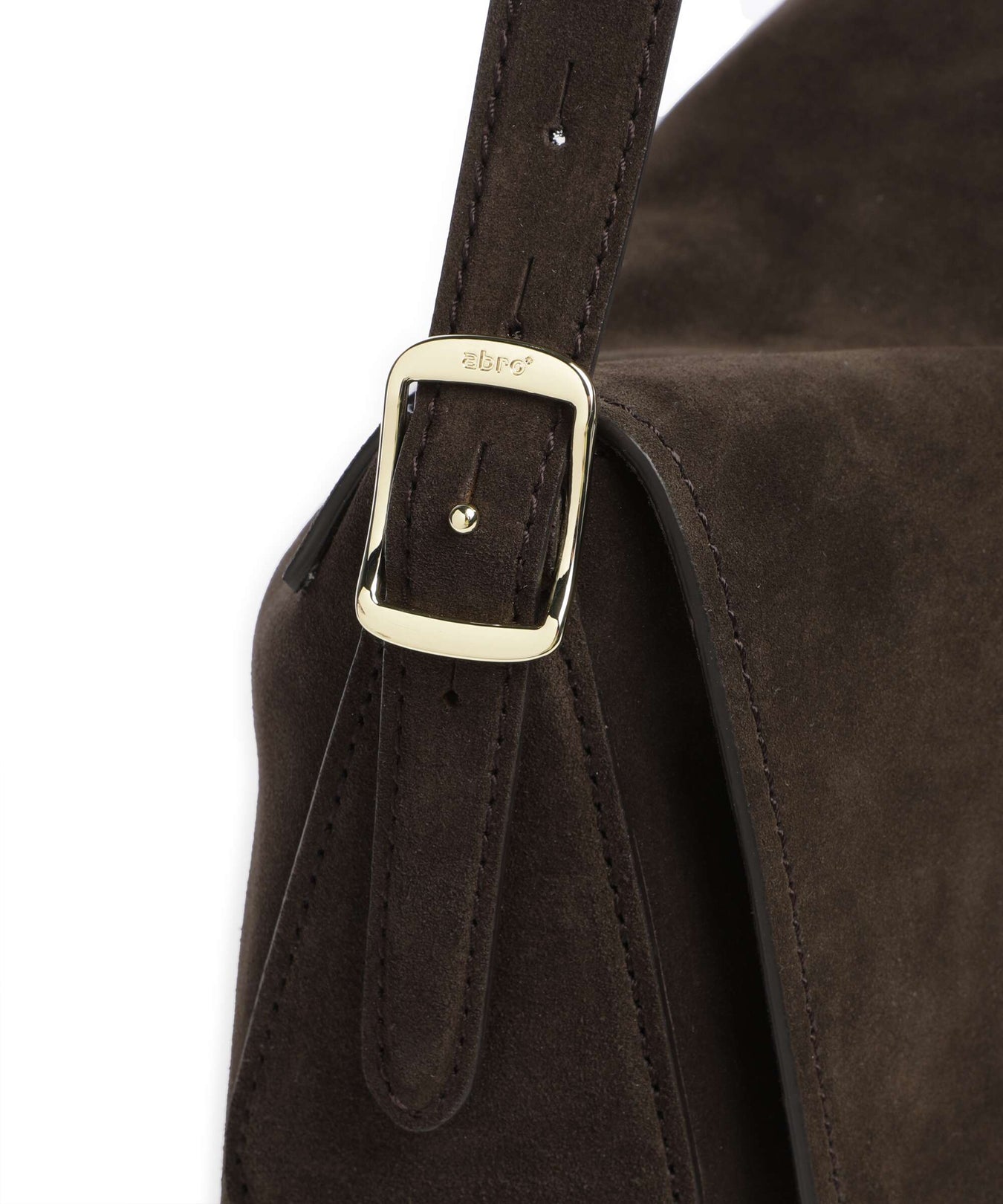 Abro Suede Carina Hobo bag dark brown
