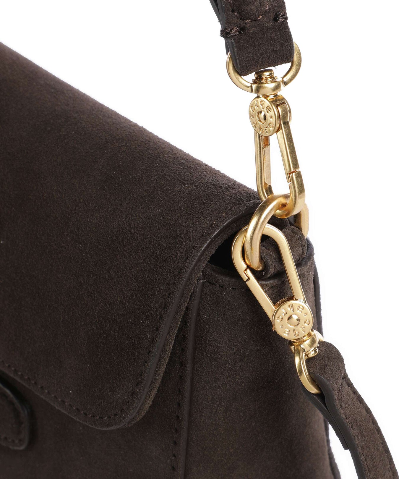 Abro Suede Camilla Shoulder bag dark brown