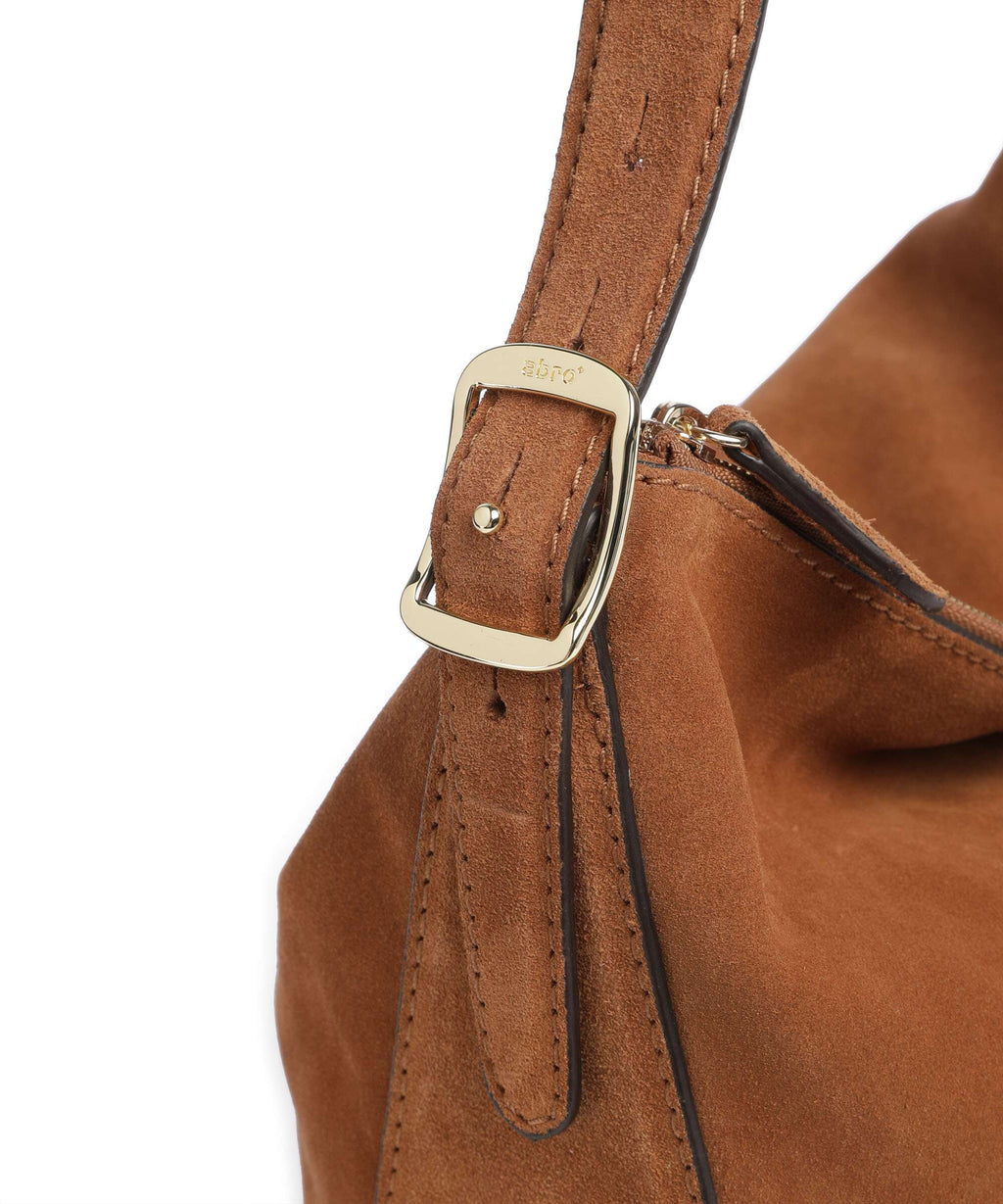 Abro Suede Carina Hobo bag cuoio