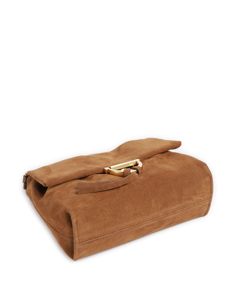 Abro Suede Temi Medium Shoulder bag cuoio