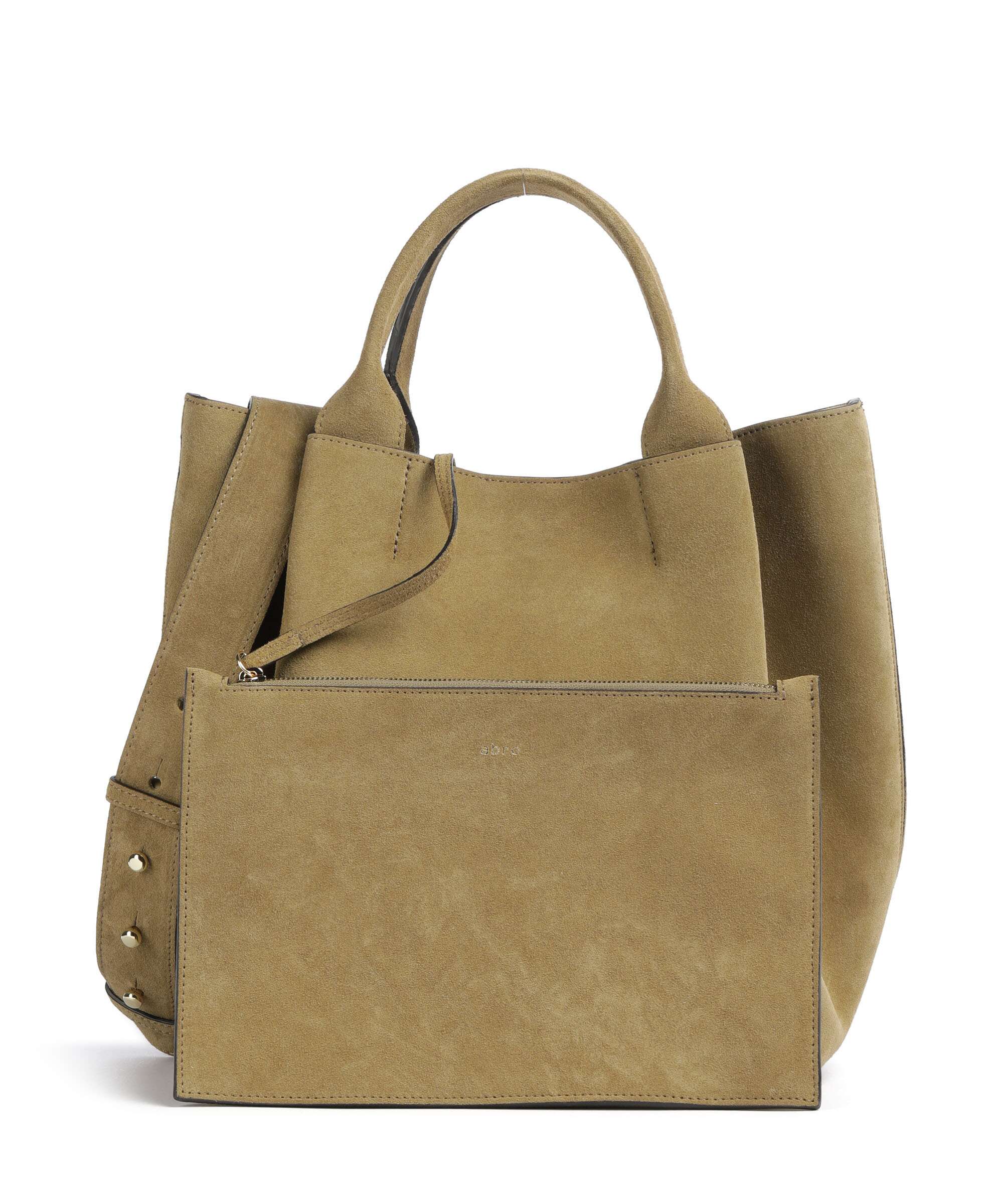 Abro Suede Essential Medium Handbag mud