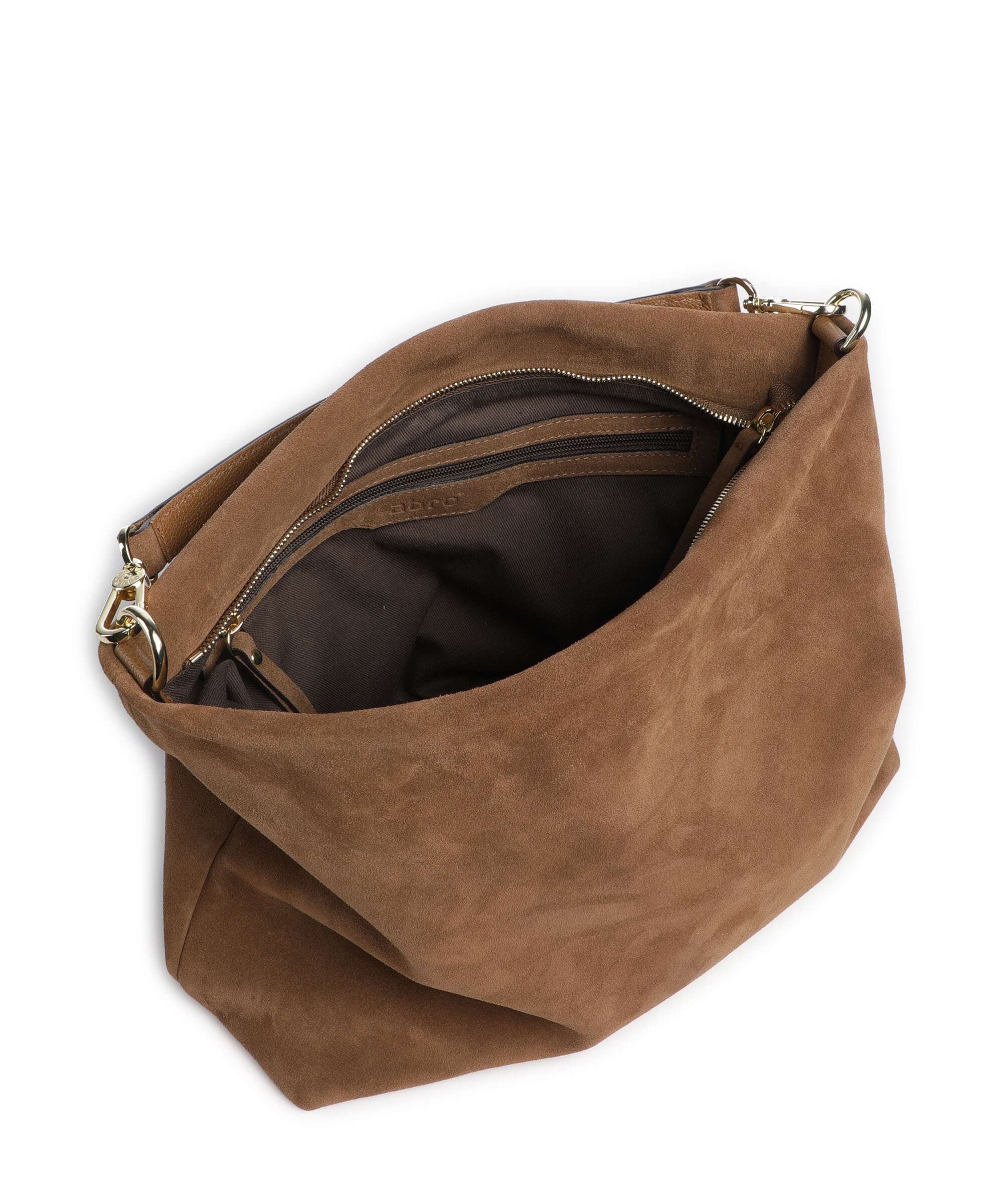 Abro Suede Kaia Hobo bag camel