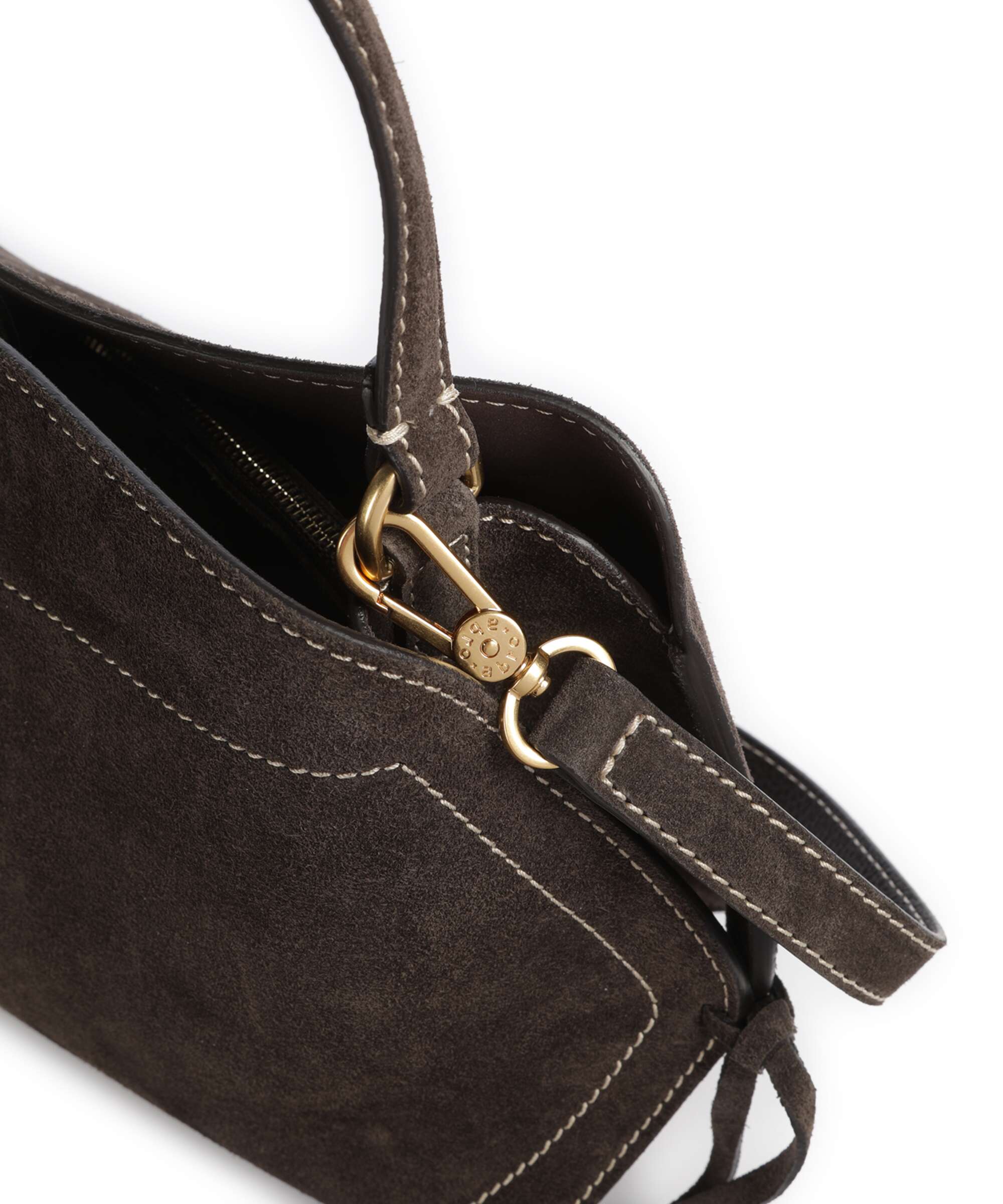 Abro Suede Necessity Small Shoulder bag dark brown
